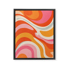 Psychedelic 70s Swirl Pattern - Retro Groovy Abstract Wave Framed Canvas Print Gallery Image 6