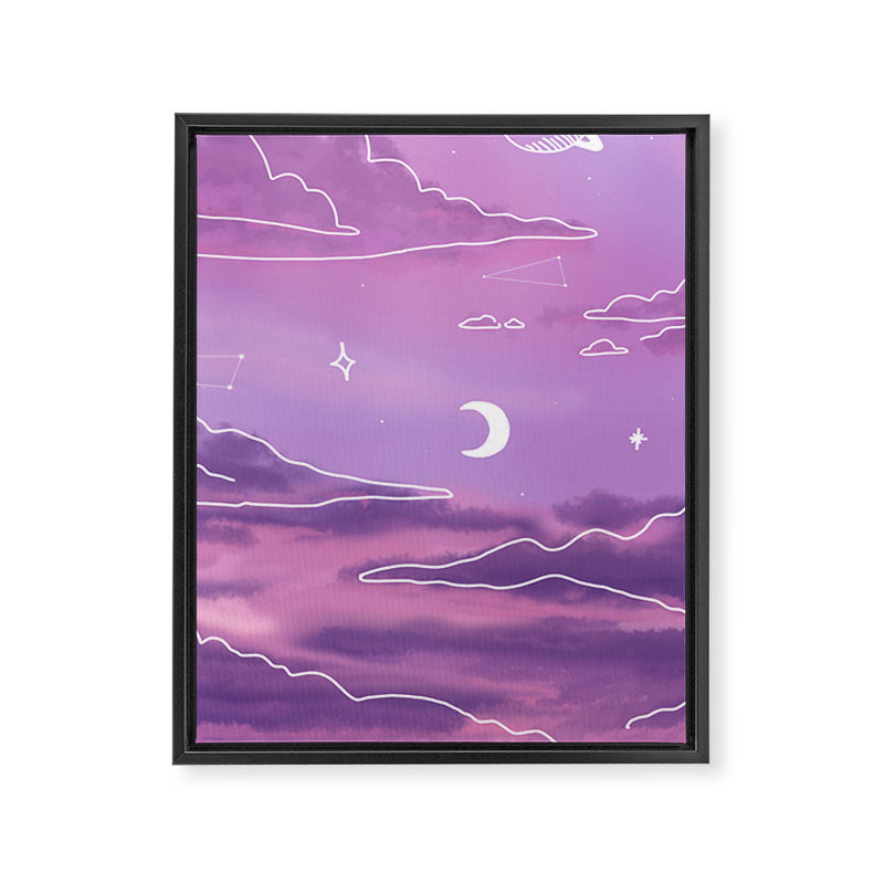 Purple Sunset View Framed Canvas Print Gallery Image 8