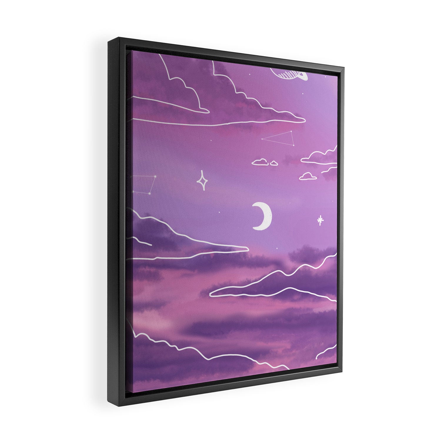 Purple Sunset View Framed Canvas Print Gallery Image 2