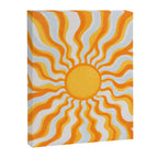 Radiant Sunburst Retro 70s Groovy Sunshine Vibes in Bold Orange and Yellow Canvas Print Gallery Image 6