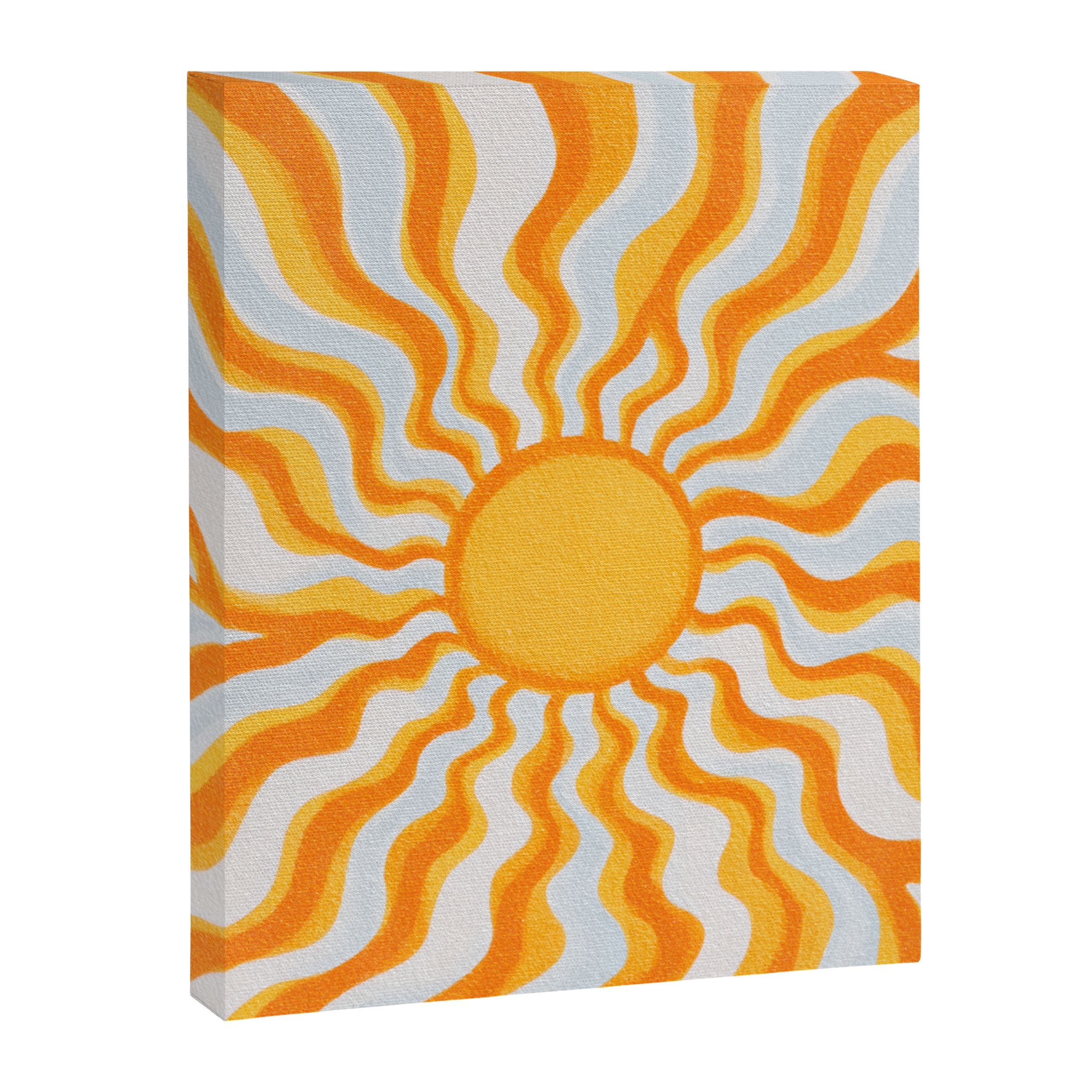 Radiant Sunburst Retro 70s Groovy Sunshine Vibes in Bold Orange and Yellow Canvas Print Gallery Image 6