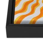 Radiant Sunburst Retro 70s Groovy Sunshine Vibes in Bold Orange and Yellow Framed Canvas Print Gallery Image 3