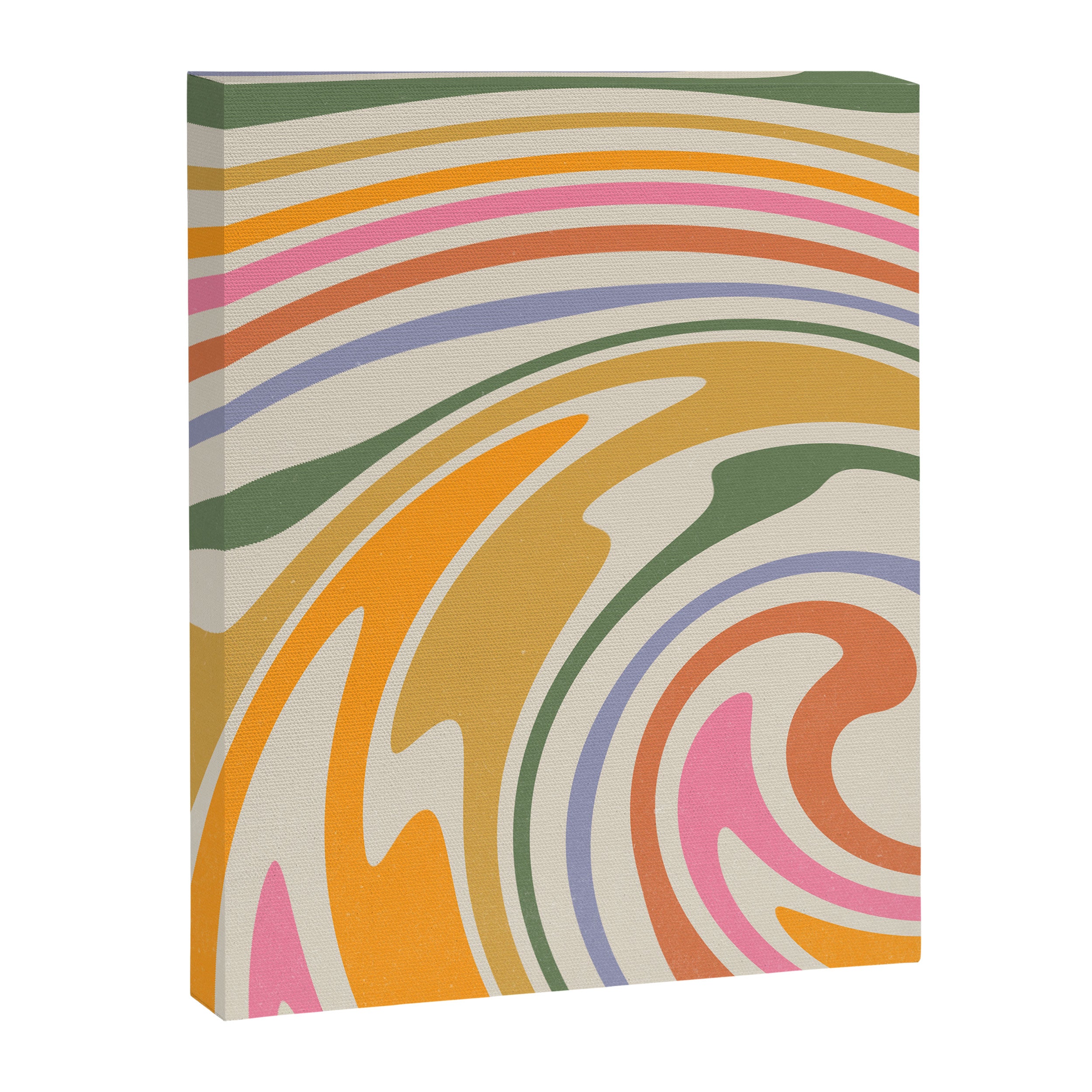 Rainbow Swirl Abstract Retro 70s  Canvas Print Gallery Image 8