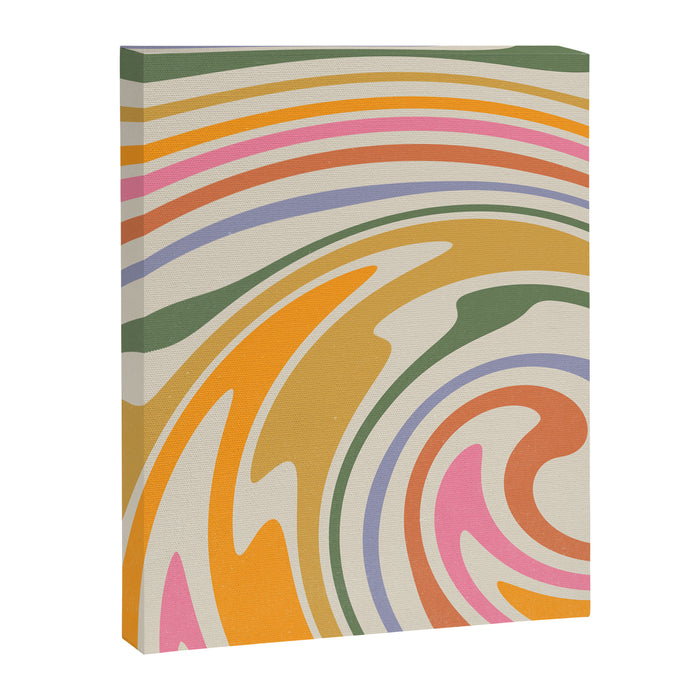 Rainbow Swirl Abstract Retro 70s  Canvas Print Gallery Image 1