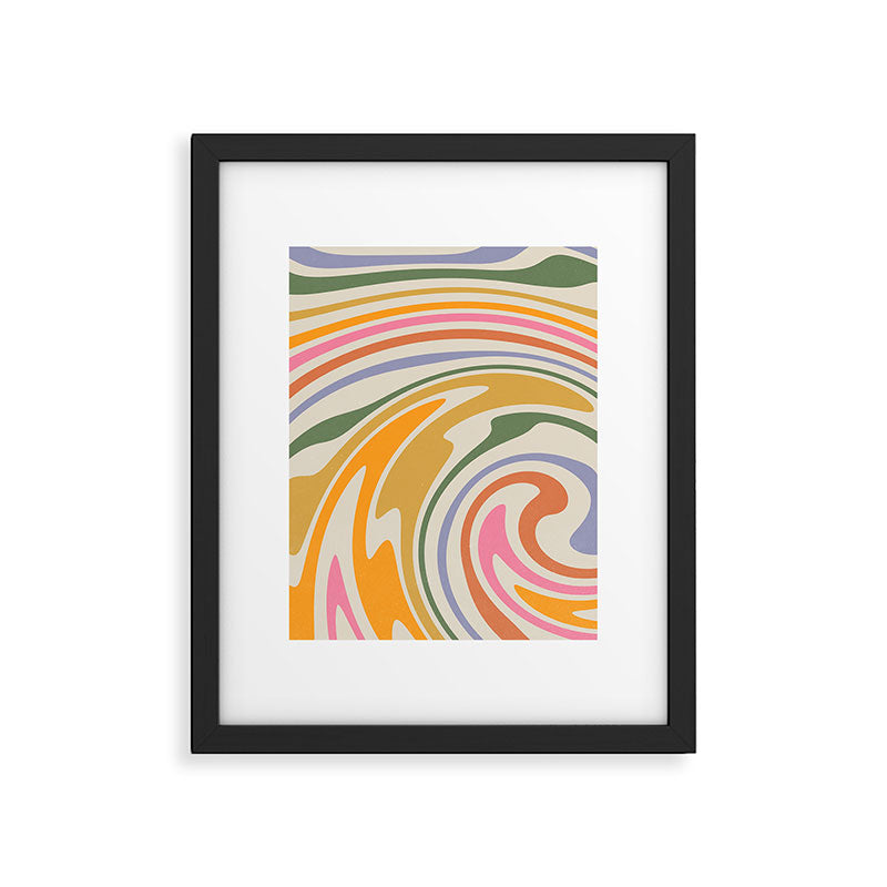 Rainbow Swirl Abstract Retro 70s  Framed Art Print Gallery Image 6