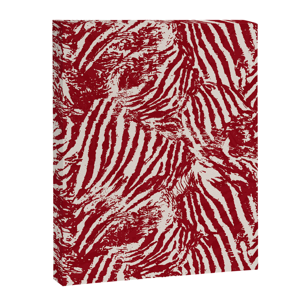 Red Zebra Stripe Abstract Pattern Bold Animal Print Canvas Print Gallery Image 6