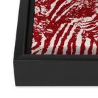 Red Zebra Stripe Abstract Pattern Bold Animal Print Framed Canvas Print Gallery Image 3