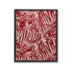 Red Zebra Stripe Abstract Pattern Bold Animal Print Framed Canvas Print Gallery Image 6