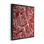 Red Zebra Stripe Abstract Pattern Bold Animal Print Framed Canvas Print Gallery Image 2