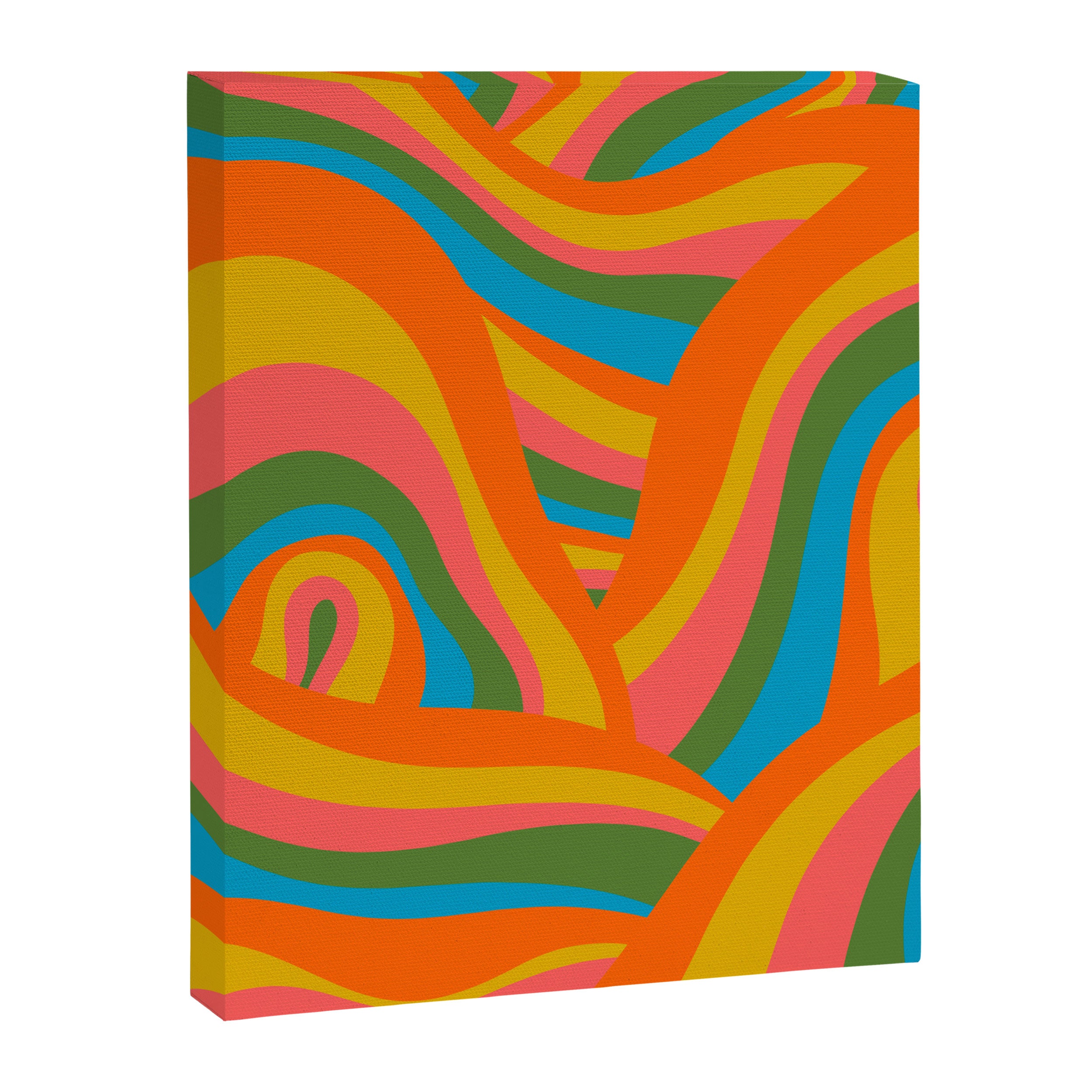 Retro 70s Psychedelic Abstract Pattern Canvas Print Gallery Image 8