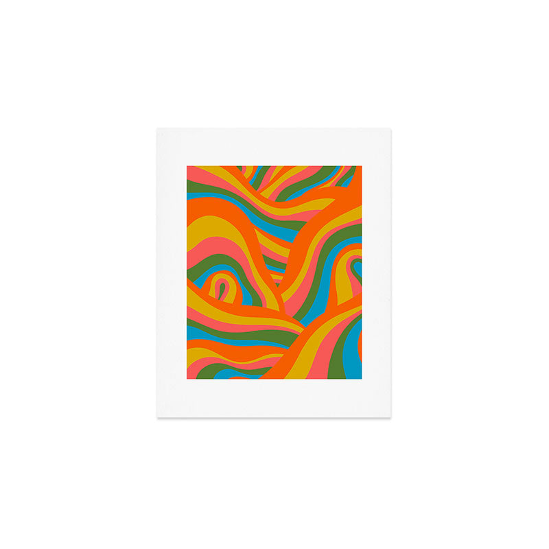 Retro 70s Psychedelic Abstract Pattern Art Print Gallery Image 1