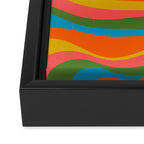 Retro 70s Psychedelic Abstract Pattern Framed Canvas Print Gallery Image 3