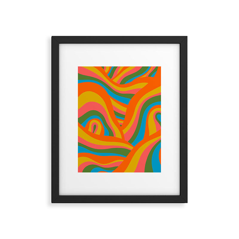 Retro 70s Psychedelic Abstract Pattern Framed Art Print Gallery Image 6