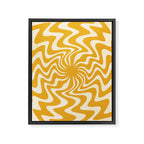 Retro 70s Swirl Spiral Banana Yellow Groovie  Framed Canvas Print Gallery Image 8