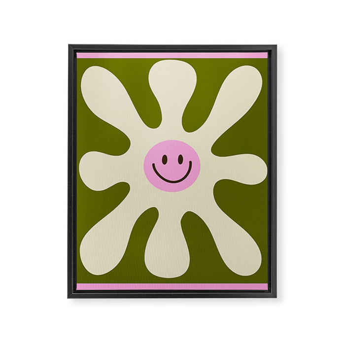 Retro Flower Vintage 70s Groovie Framed Canvas Print Gallery Image 1