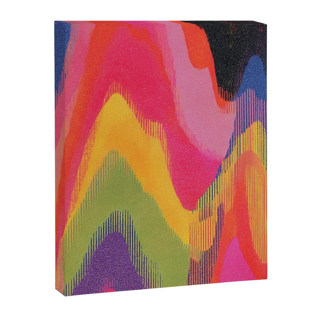 Retro Glitch Wavy Abstract Pattern in Neon Rainbow Canvas Print Gallery Image 6