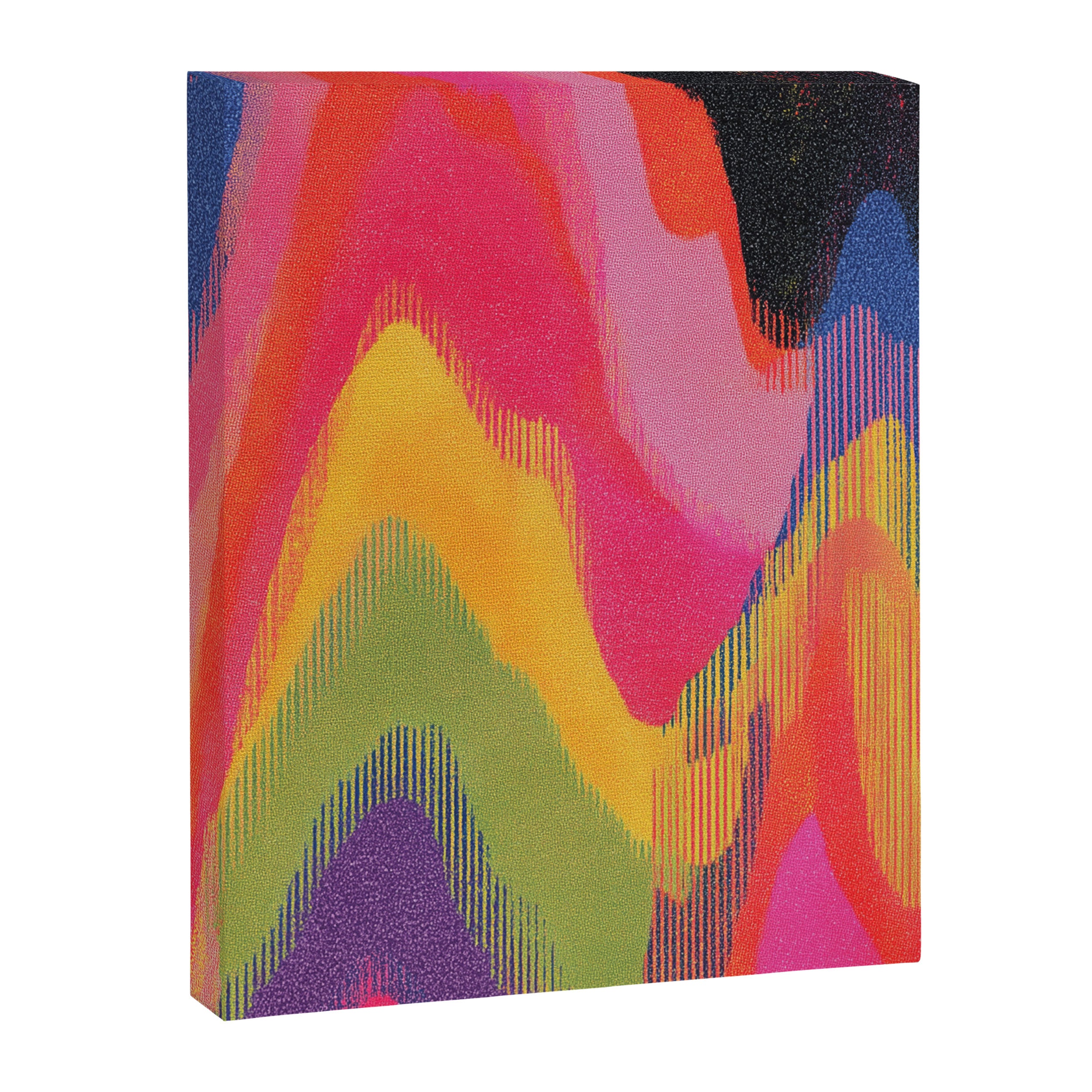 Retro Glitch Wavy Abstract Pattern in Neon Rainbow Canvas Print Gallery Image 6
