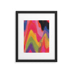 Retro Glitch Wavy Abstract Pattern in Neon Rainbow Framed Art Print Gallery Image 5