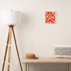 Retro Pink and Orange 70s Abstract Canvas Print Gallery Image 2