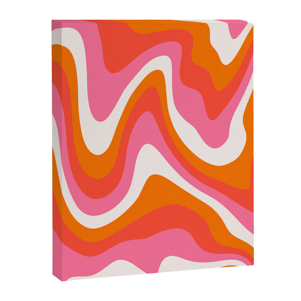 Retro Pink and Orange 70s Abstract Canvas Print Gallery Image 8