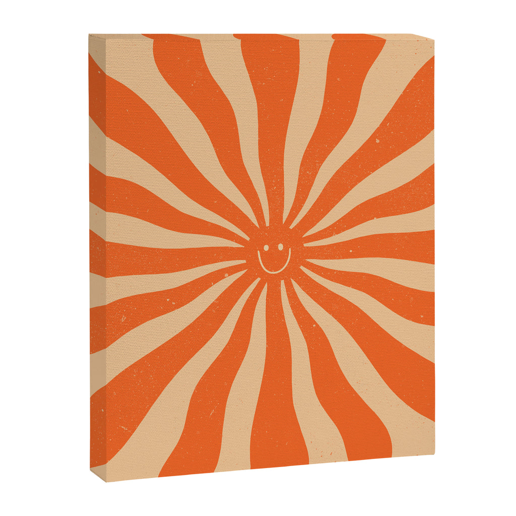Retro Sun Vintage 70s 2 Orange Canvas Print Gallery Image 8