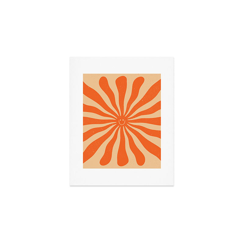 Retro Sun Vintage 70s 2 Orange Art Print Gallery Image 1