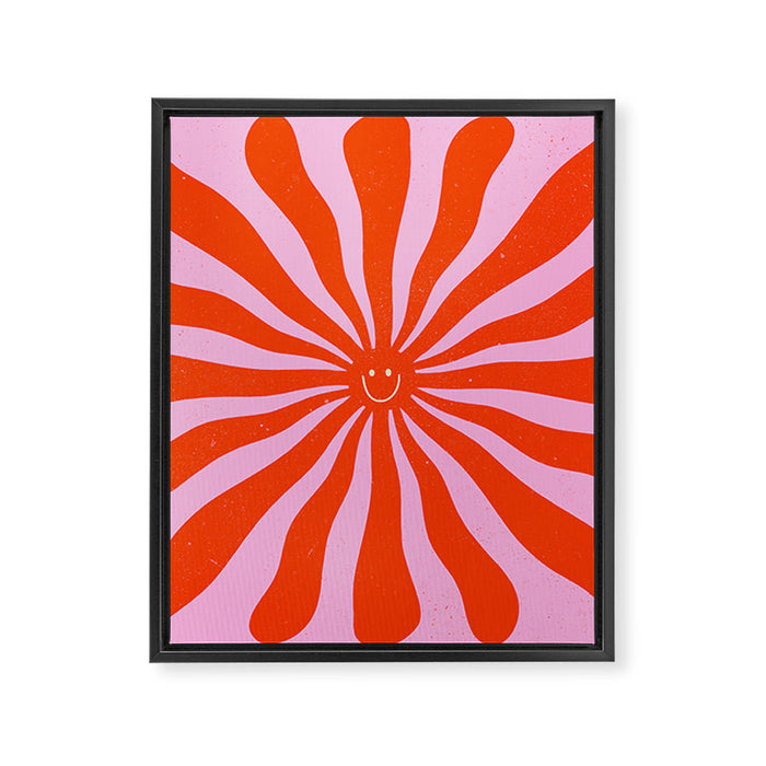 Retro Sun Vintage 70s  Framed Canvas Print Gallery Image 1