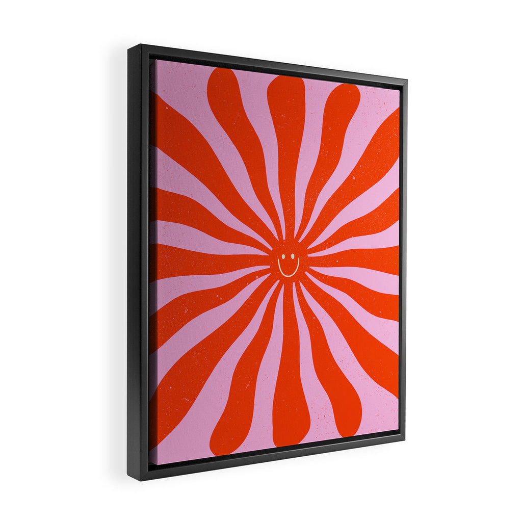 Retro Sun Vintage 70s  Framed Canvas Print Gallery Image 2