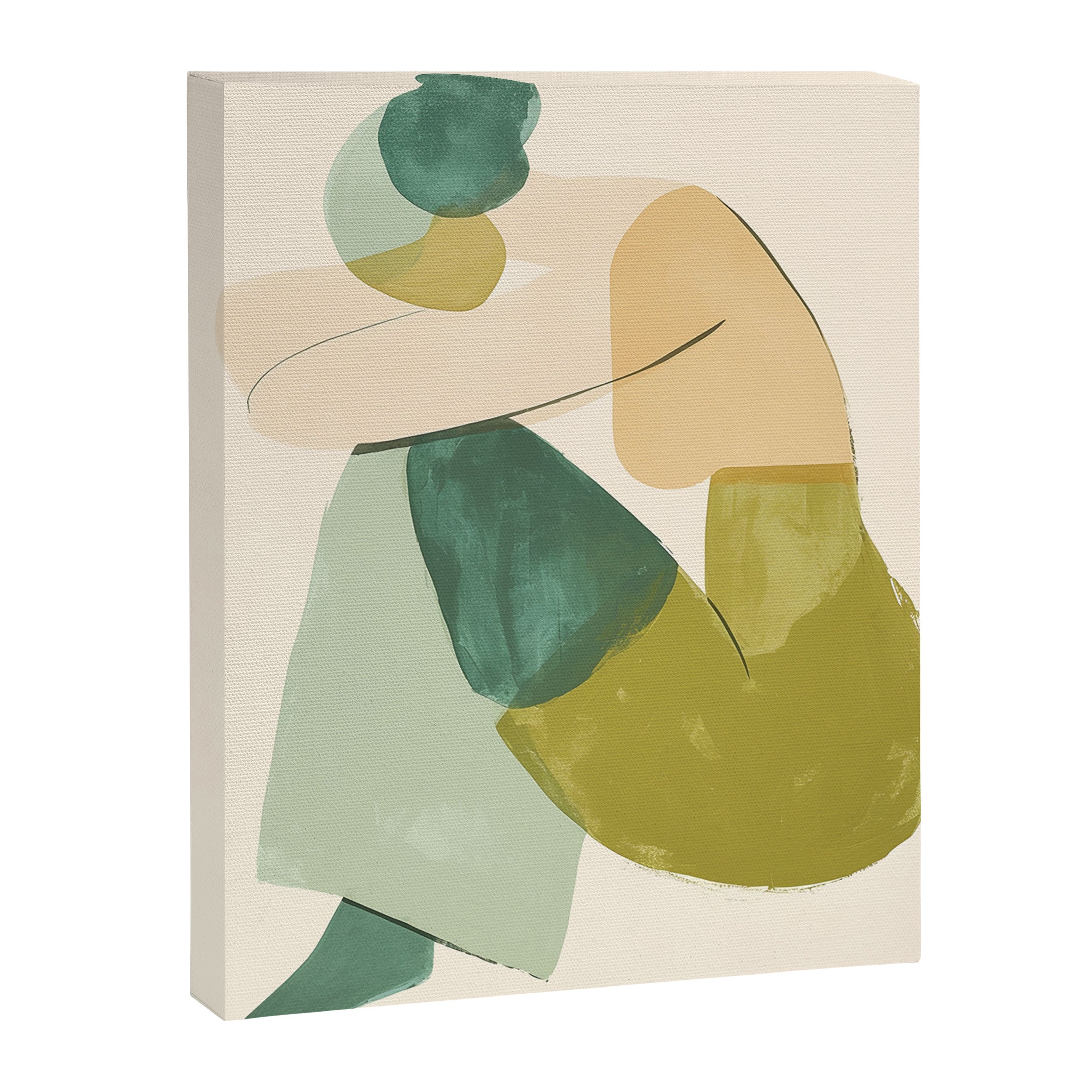 Sage Green Abstract Woman Painting Canvas Print Gallery Image 6