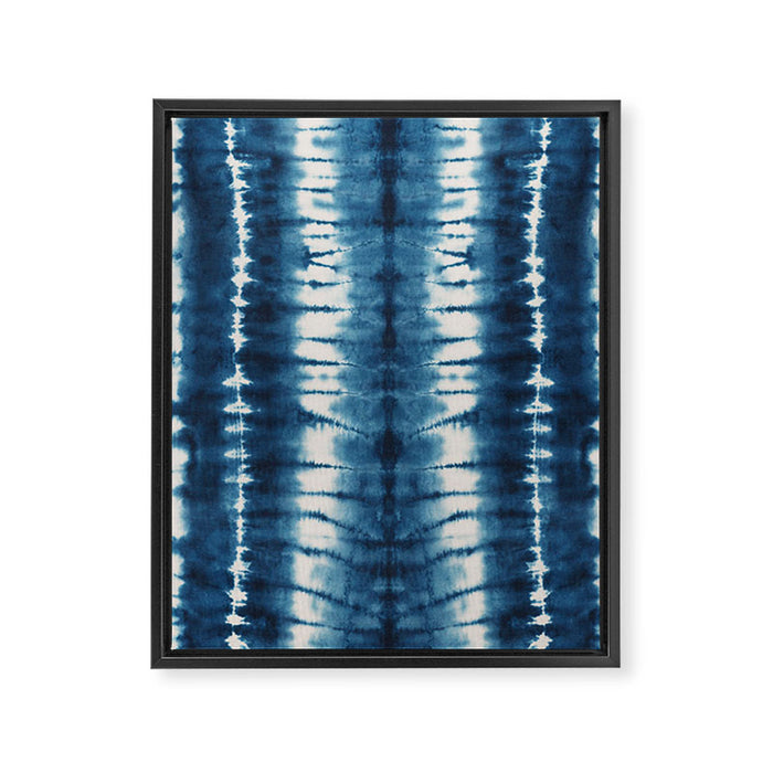 Shibori Indigo Abstract Pattern Japanese Framed Canvas Print Gallery Image 1