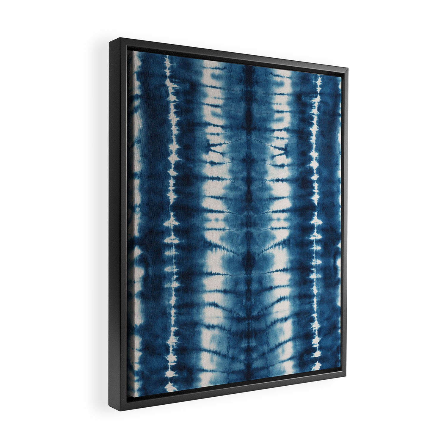 Shibori Indigo Abstract Pattern Japanese Framed Canvas Print Gallery Image 2