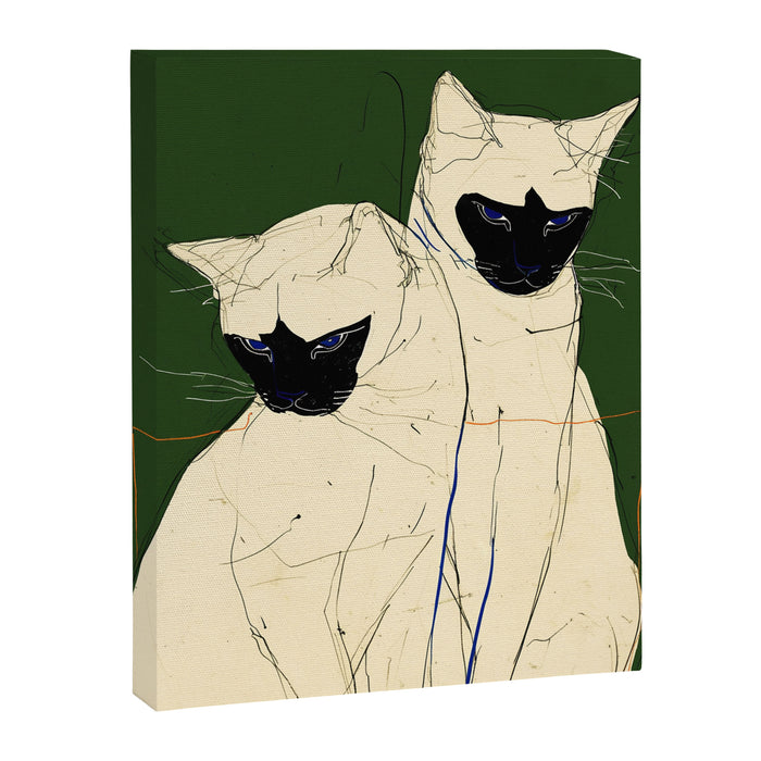 Siamese Cats Modern Art Canvas Print Gallery Image 1