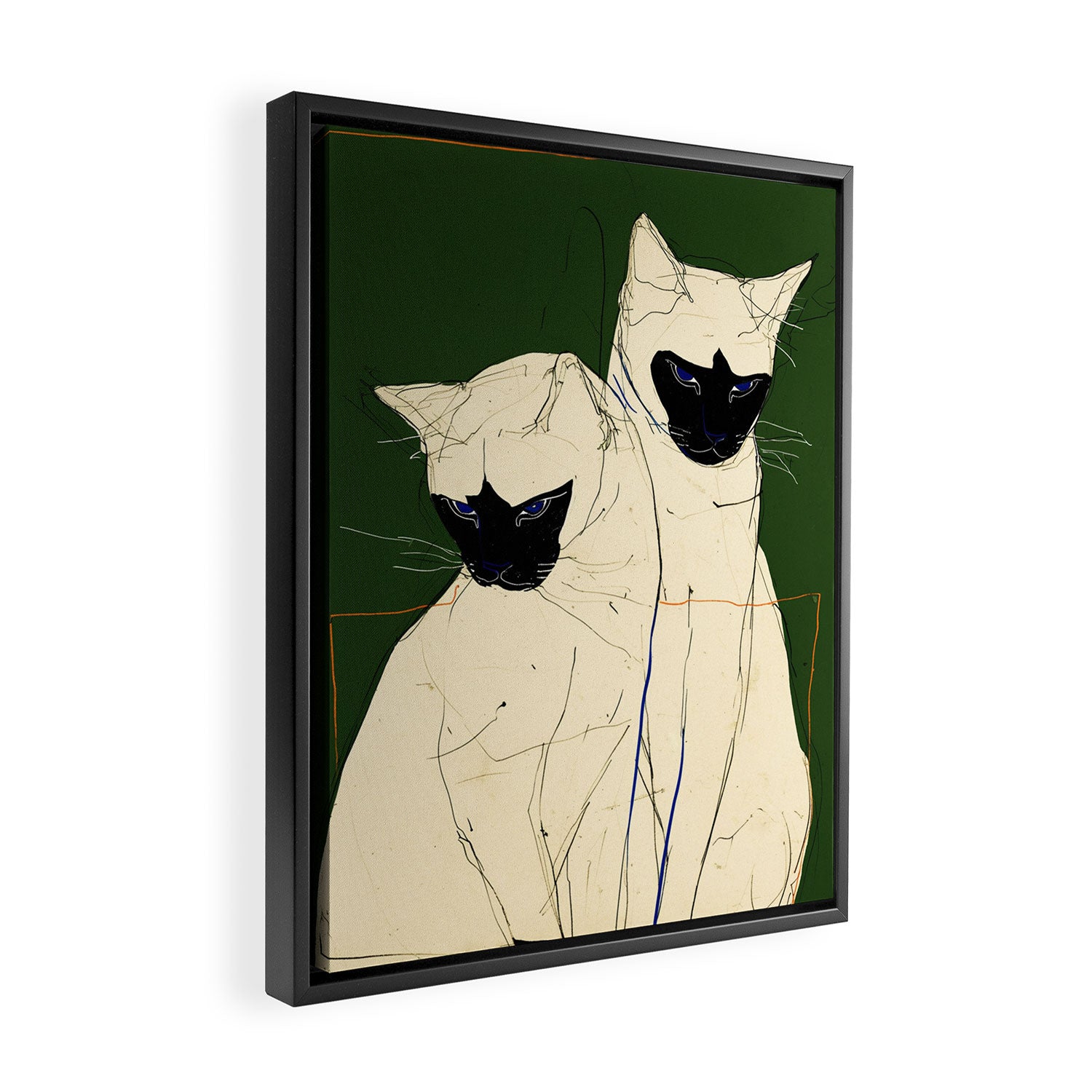 Siamese Cats Modern Art Framed Canvas Print Gallery Image 2