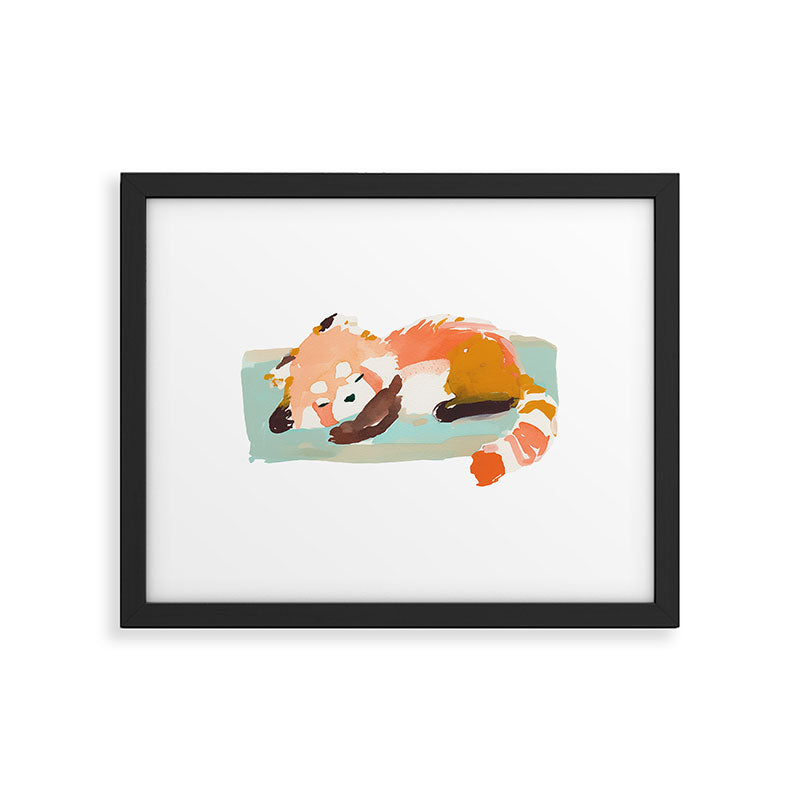 Sleeping Red Panda Cozy Animal Cute Framed Art Print Gallery Image 5