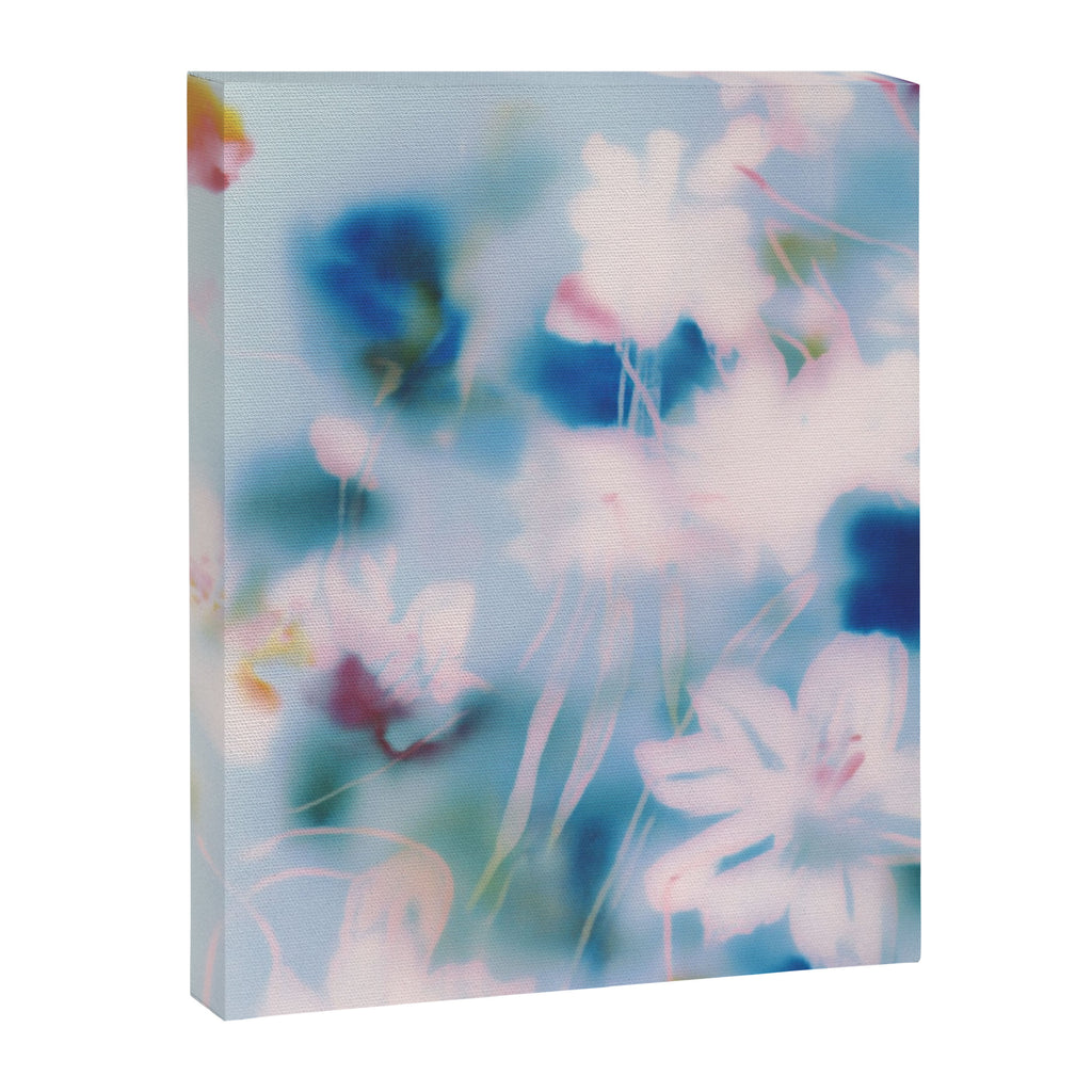 Soft Blurred Floral Abstraction in Pastel Blue and Pink Canvas Print Gallery Image 6