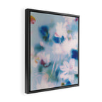 Soft Blurred Floral Abstraction in Pastel Blue and Pink Framed Canvas Print Gallery Image 2