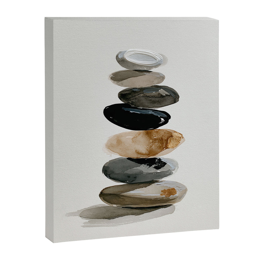Stacked Stones Zen Minimalist Neutral Design Canvas Print Gallery Image 6