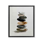 Stacked Stones Zen Minimalist Neutral Design Framed Canvas Print Gallery Image 6