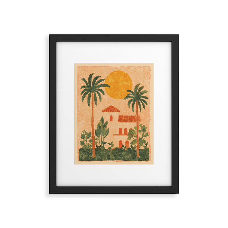 Sun Drenched Casa with Palms Mediterranean Tropical Vibes Framed Art Print Gallery Image 5