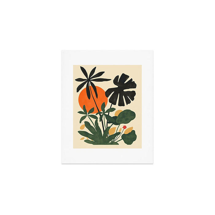 Terracotta Sun Botanical Silhouettes Art Print Gallery Image 1