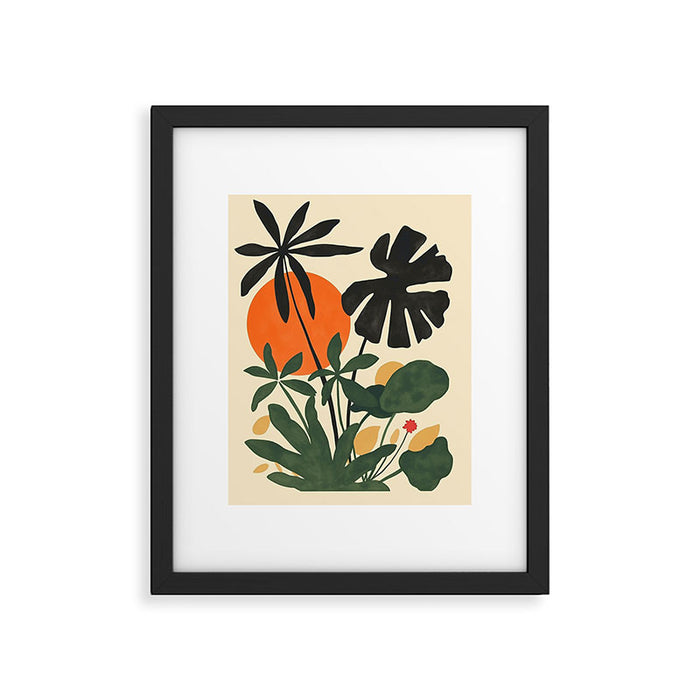 Terracotta Sun Botanical Silhouettes Framed Art Print Gallery Image 1