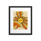 The Happiest Sun Retro Groovy 70s Orange Yellow Framed Art Print Gallery Image 6