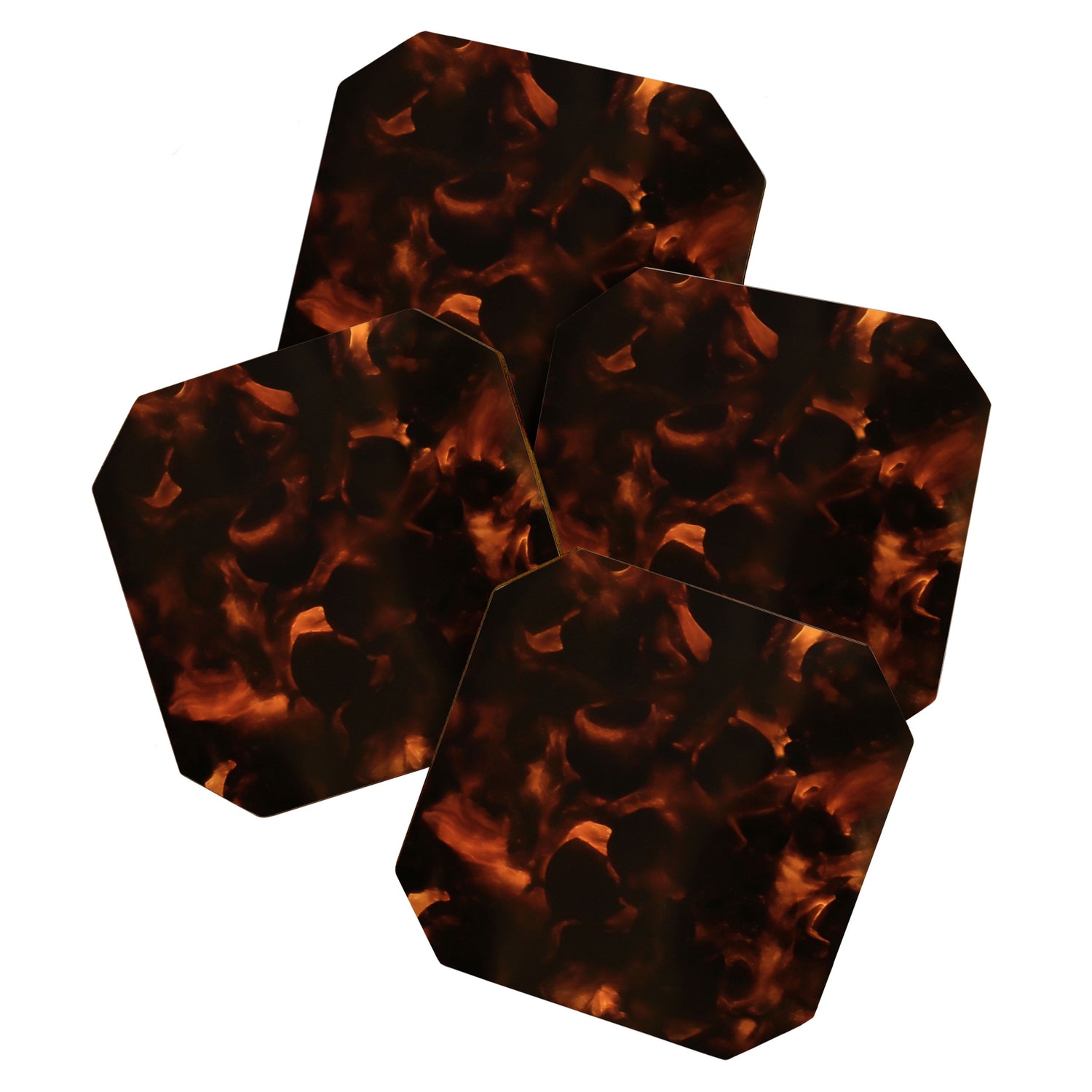 Tortoiseshell Abstract Dark Elegant Animal Print Coaster Gallery Image 1