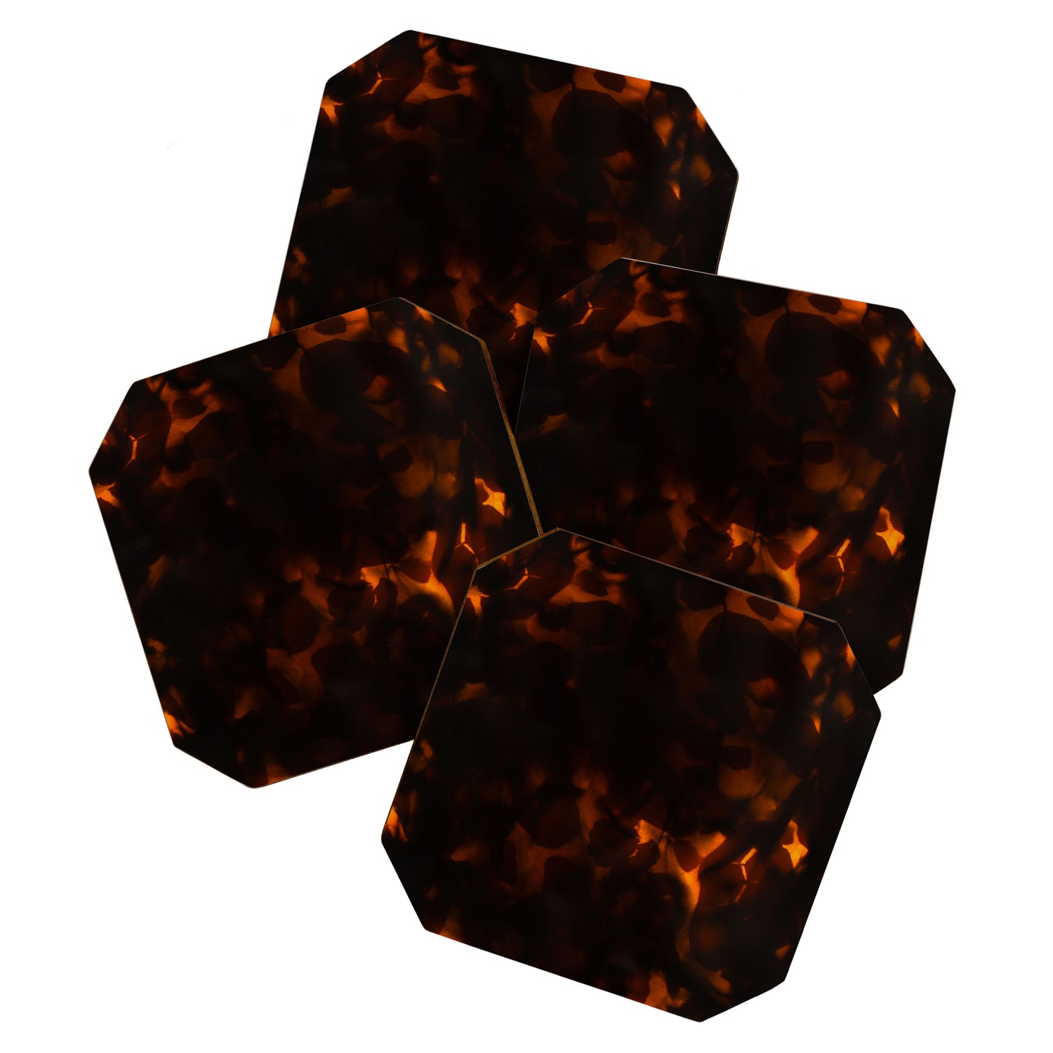 Tortoiseshell Pattern Amber Red Coaster Gallery Image 1