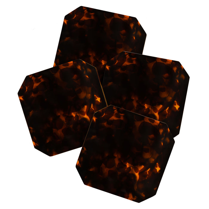 Tortoiseshell Pattern Amber Red Coaster Gallery Image 1