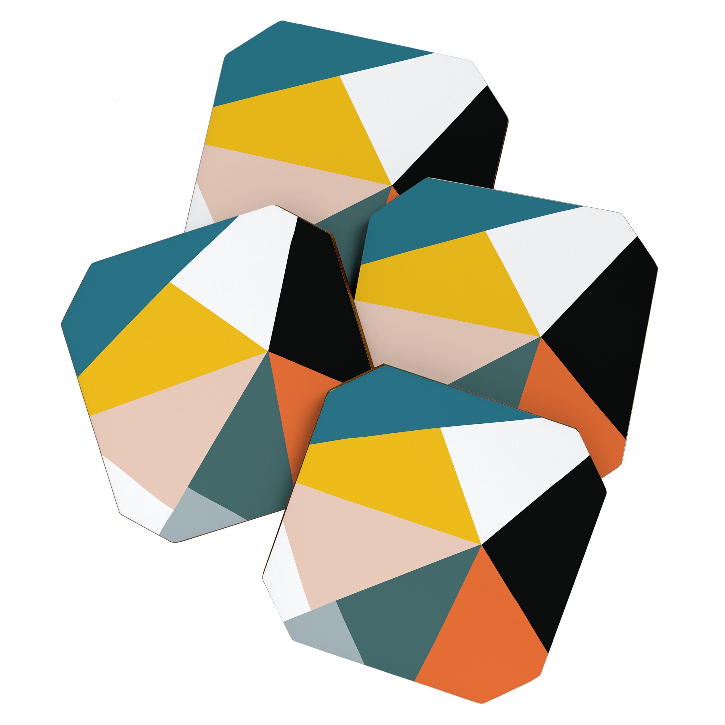 Triangles abstract colorful art Coaster Gallery Image 1