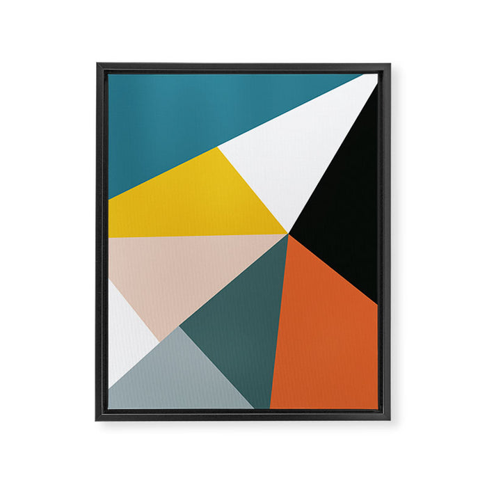 Triangles abstract colorful art Framed Canvas Print Gallery Image 1