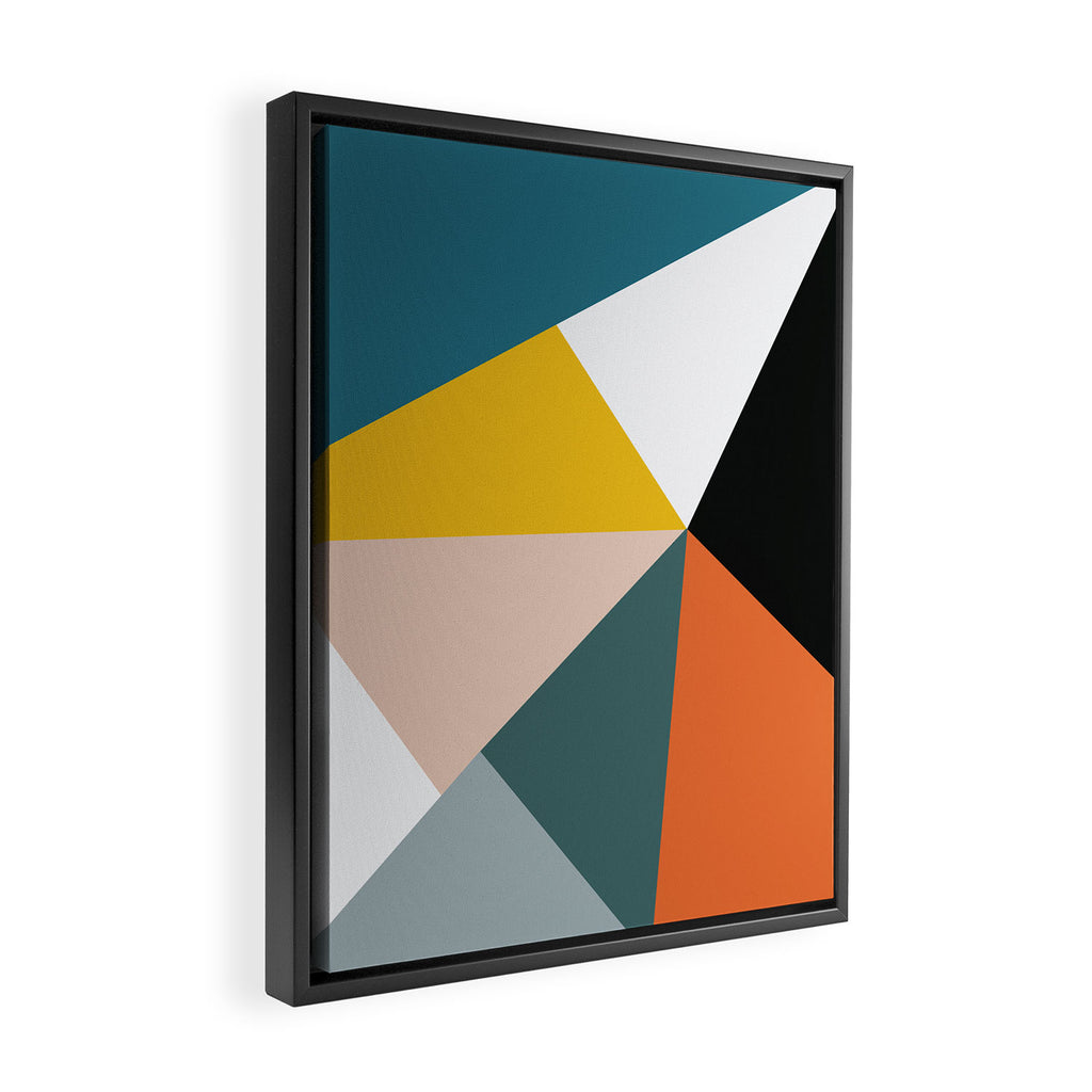 Triangles abstract colorful art Framed Canvas Print Gallery Image 2