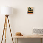 Tropical Bedside Calm Bold Sun and Plant Modern Art in Earthy Tones Canvas Print Gallery Image 2