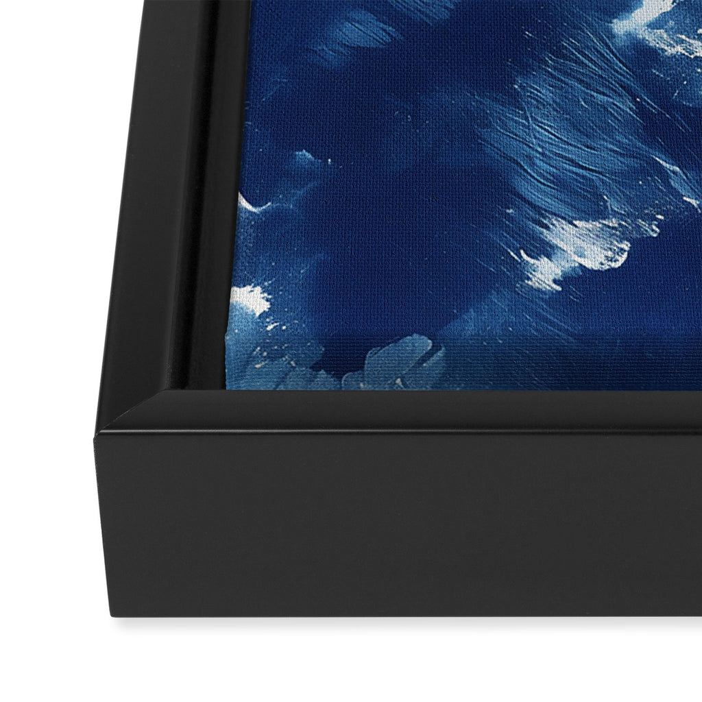 Vibe Shift Blue Electric Abstract Pattern with Dark Mood  Framed Canvas Print Gallery Image 3